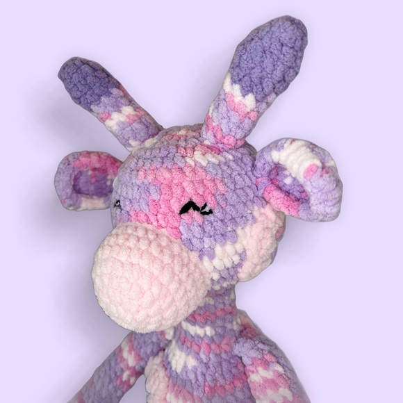 Handmade Crochet Flower Giraffe Plushie Large Handcrafted Stuffed Animal - Picture 6 of 9